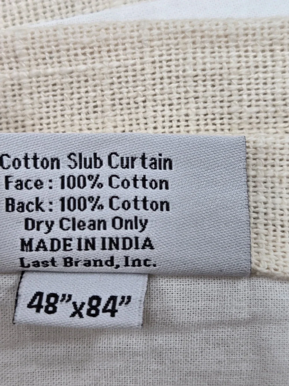 NWT QUINCE Set Of 2 48x84 Cotton Slub Curtains Natural 0968